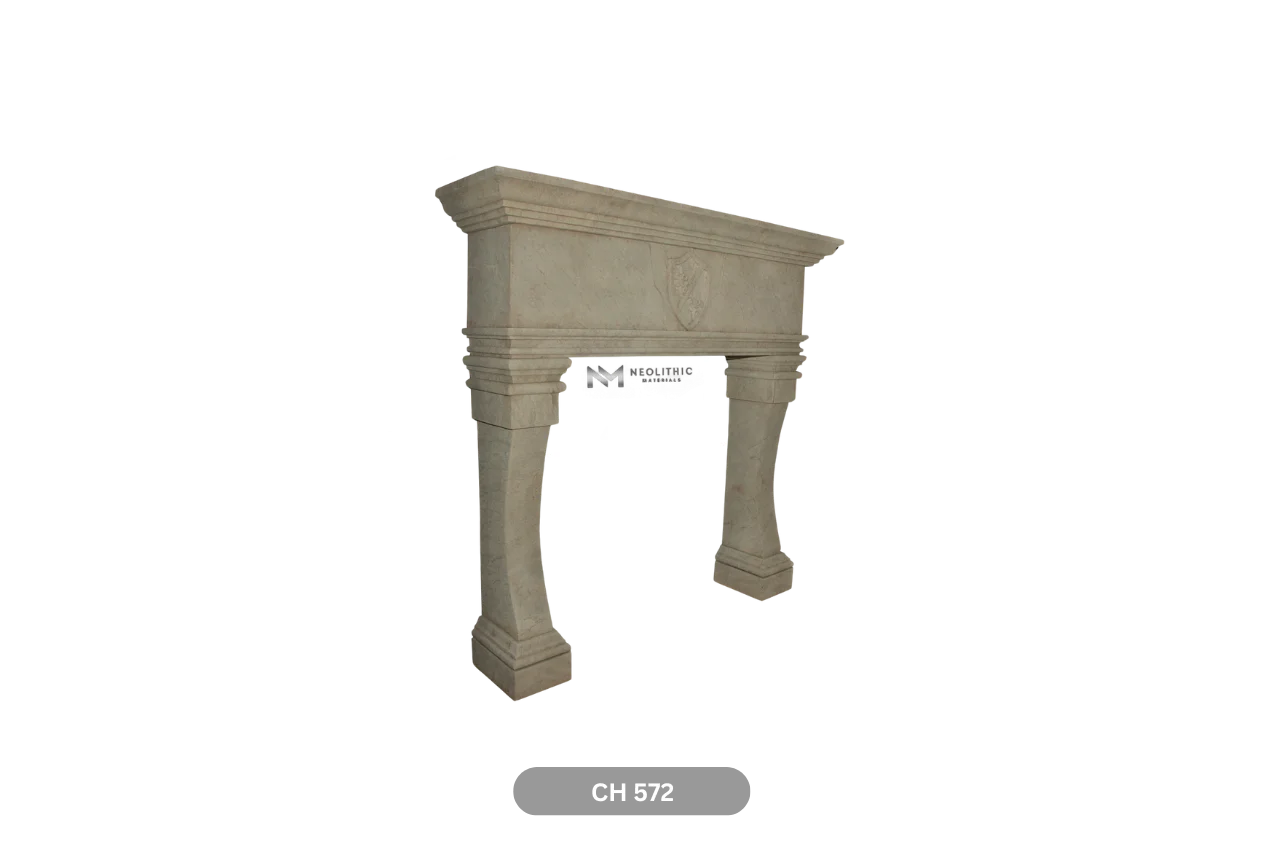 Limestone Fireplace Mantel - Image 3